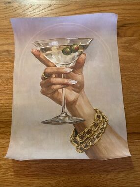 New canvas martini hand embroidered accents